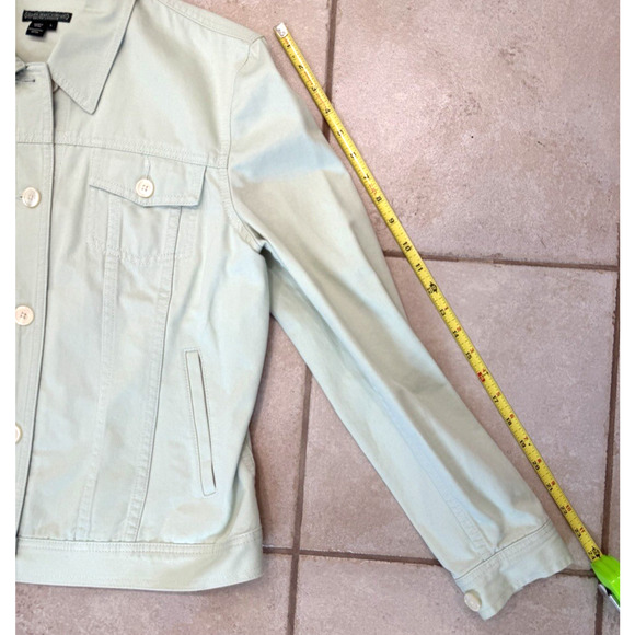 Ralph Lauren Jeans Co. Light Green Jean Jacket Women's Sz. Large - Button Up - Picture 9 of 10